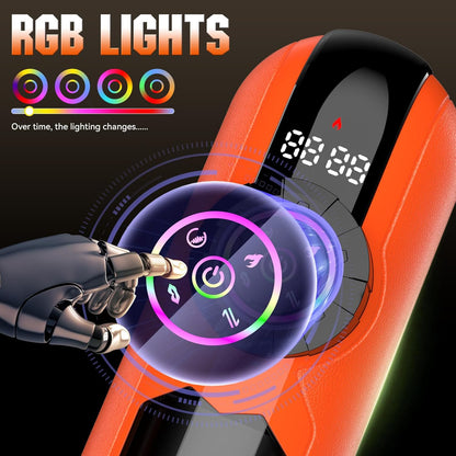 5 IN 1 App-gesteuerte Masturbationsmaschine mit 9 Vibrations & Leck & Stoß & Saugmodi