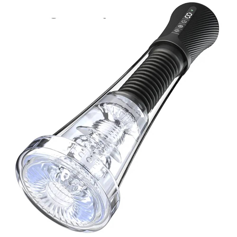 3 in 1 Elektrische Penispumpe Masturbatoren mit 9 Vibrationsintensitäten & 5 Saugmodi
