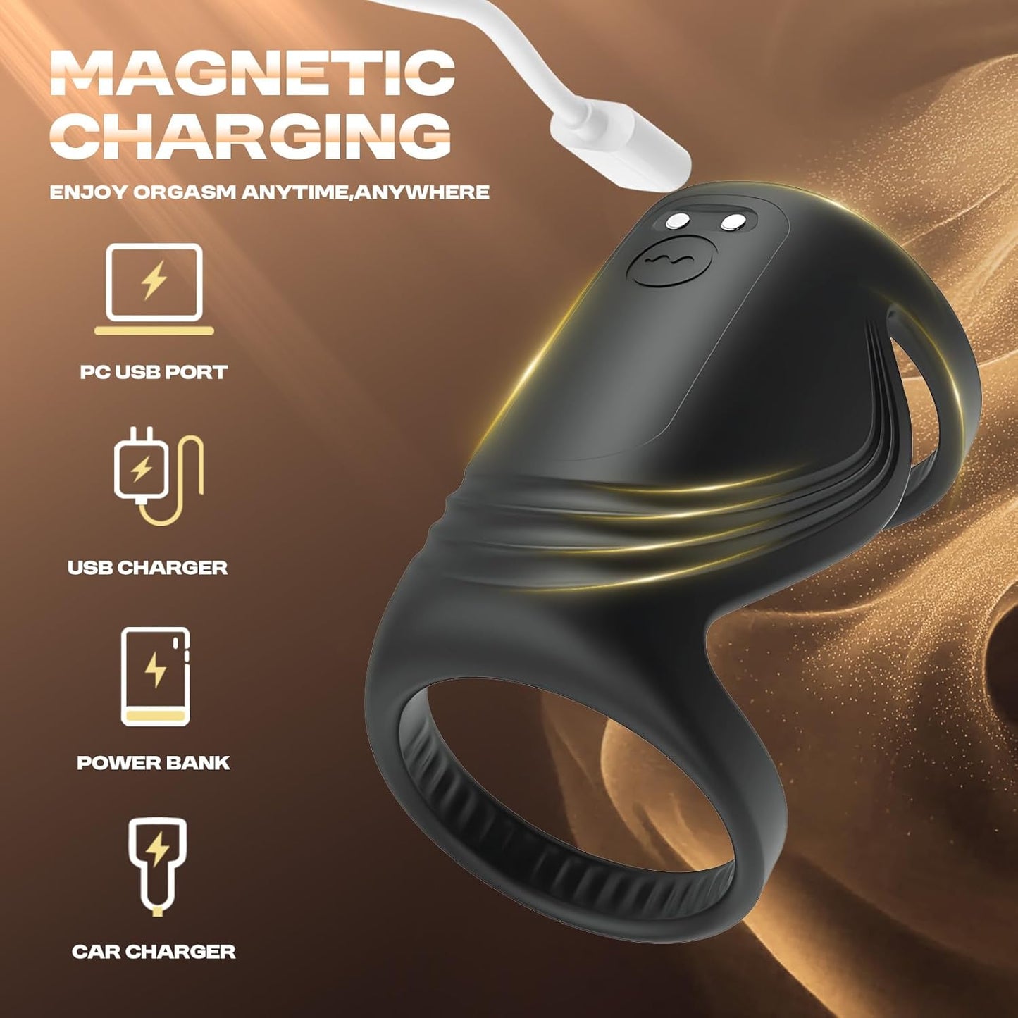 2 IN 1 Elektrischer Penistrainer Vibrator Masturbator mit 10 Kraftvollen Vibrationsmodi