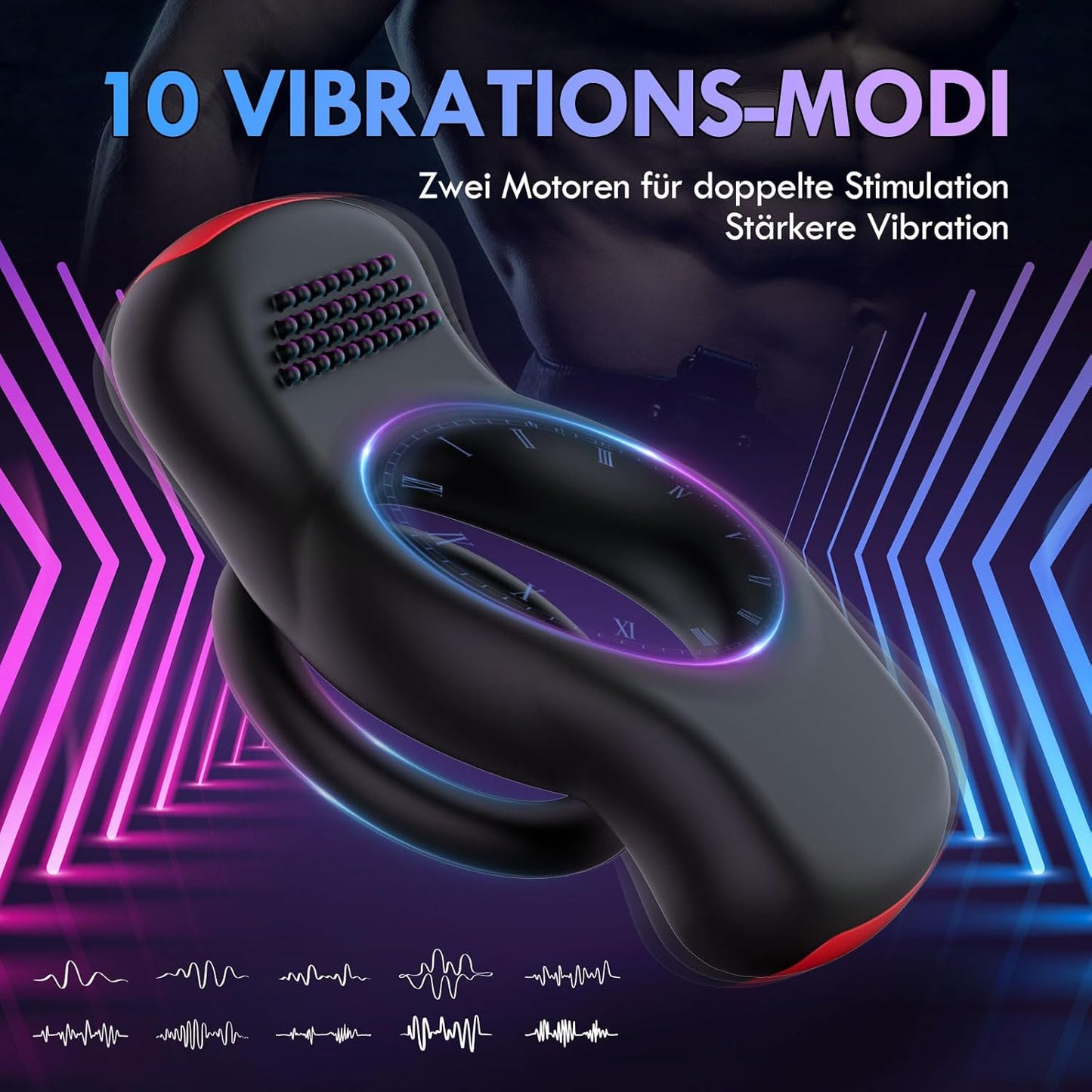 App & Ferngesteuerter Cock Ring Penistrainer Vibrator mit 10 Vibrationsmodi