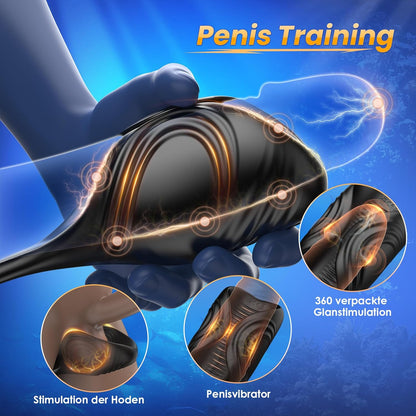 Prostata Massagegerät Analplug Penistrainer Stimulator mit 9+9 Vibrationsmodi