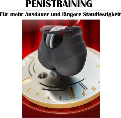 Verstellbarer Penisringe Hodensack Tasche Eichelvibrator mit 10 Vibrationsfunktion