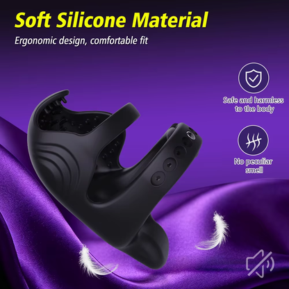 3 IN 1 Cockring Penisvibrator Hodenstimulator Keuschheitskäfig Set mit 9 Vibrationsmodi