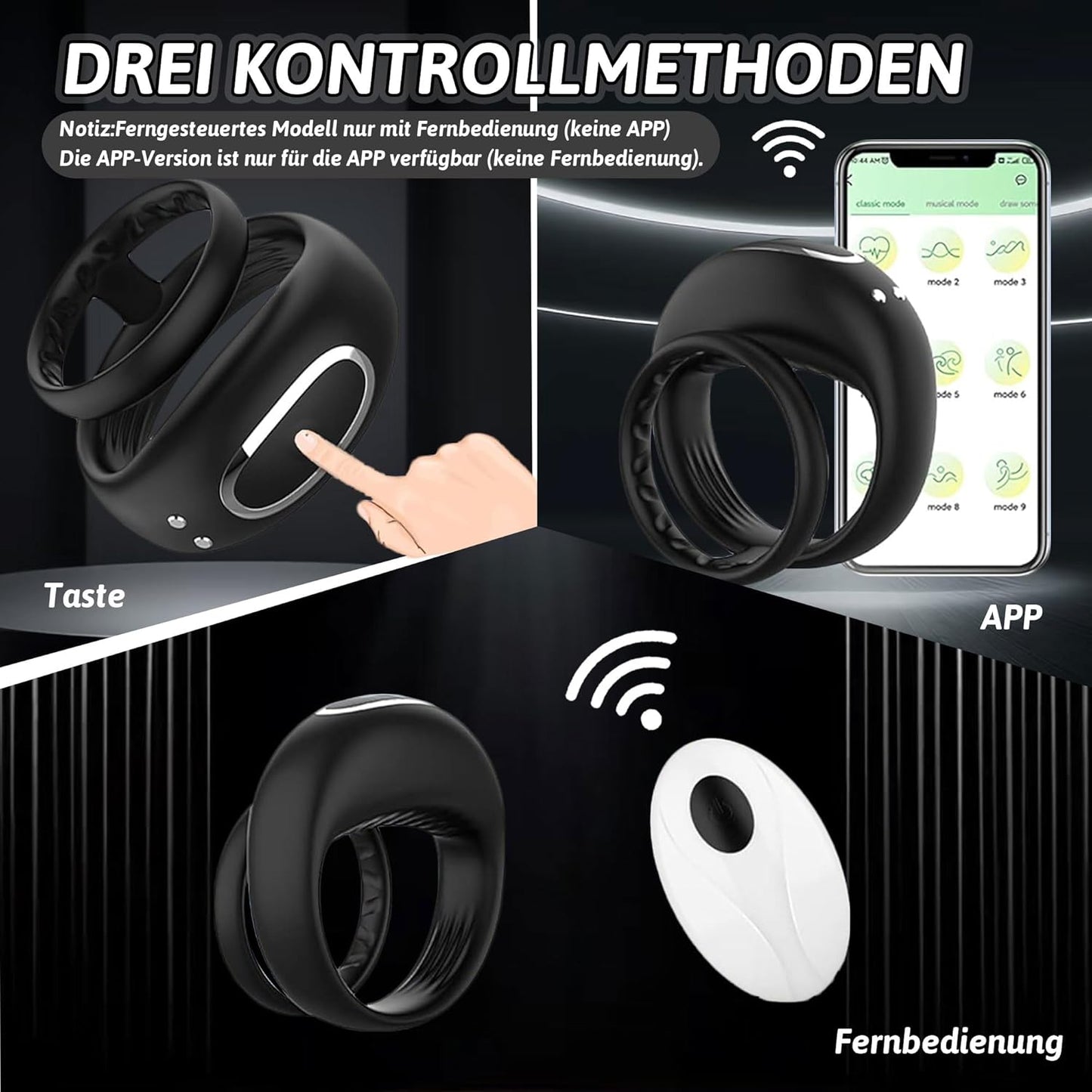 2 IN 1 Dubbele Cockring Penis Vibrator Stimulator mit 10 Vibrationsfrequenzen