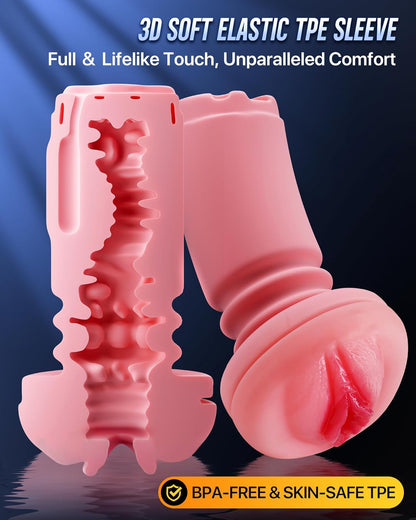 360° Heiz KI-gesteuerter Masturbator Stroker Blowjob mit 7 Stoß & 7 Vibrationsmodi