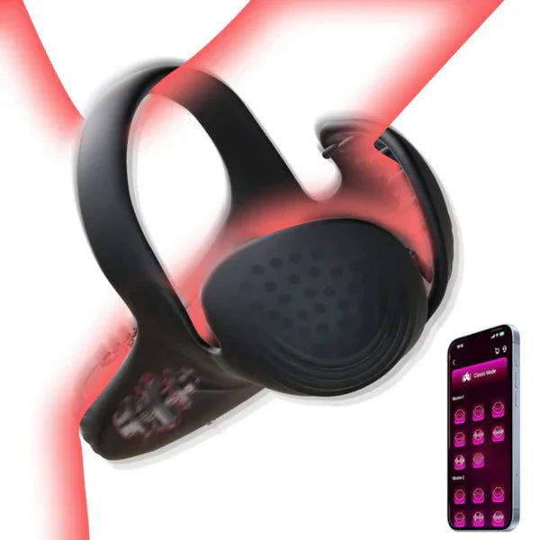 Doppel-Hodensack Penistrainer Vibrator Cock Ring mit 10 Vibrationsmodi