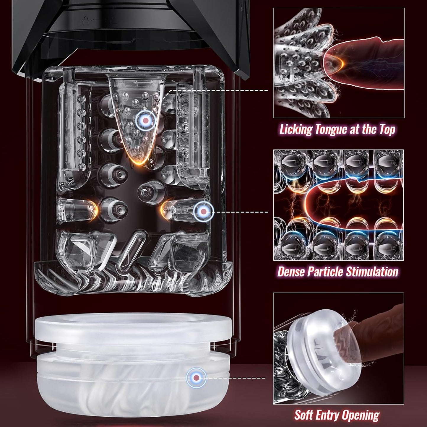 AI Sync Masturbator Penispumpe Tasche Muschi mit 7 Saugen & 7 Stoßen & Drehen & Lecken