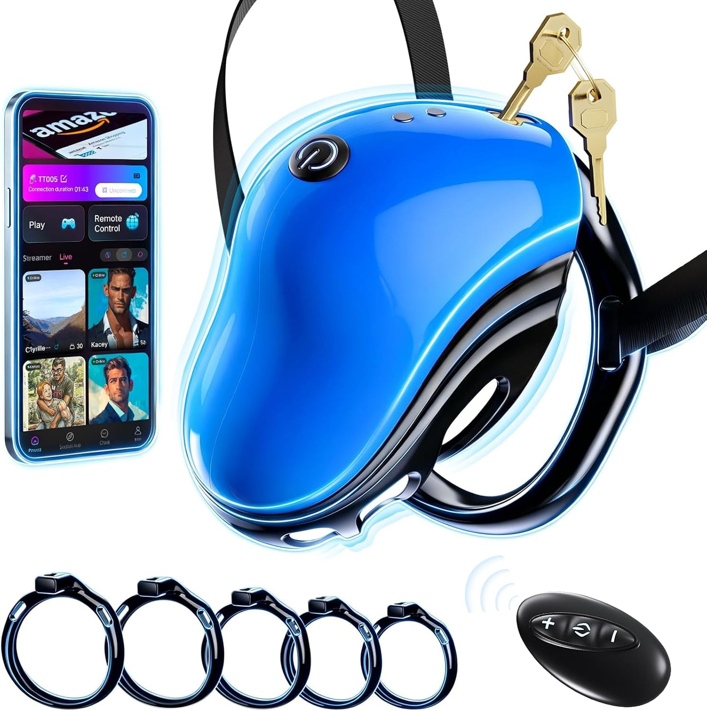Peniskäfig Chastity Cage Bdsm Keuschheitskäfig Herren Peniszaumzeug mit Fesseln & Bondage Belt