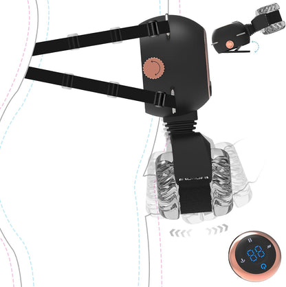 Strap-On Masturbator Sexmachine Stroker mit 9 Vibrationen & Schwingen & Stoßen