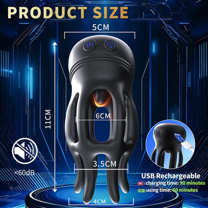Eicheltrainer Penistrainer Vibrator Massage mit 10 Vibrations & Rotationsmodi