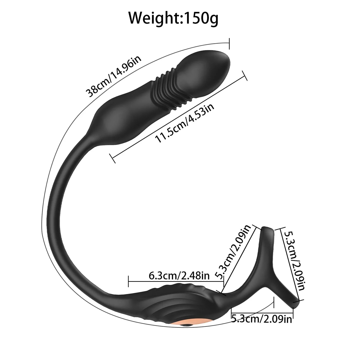 Thrusting Anal Vibrator Prostata Massager Cockring mit 9 Vibrationsmodi