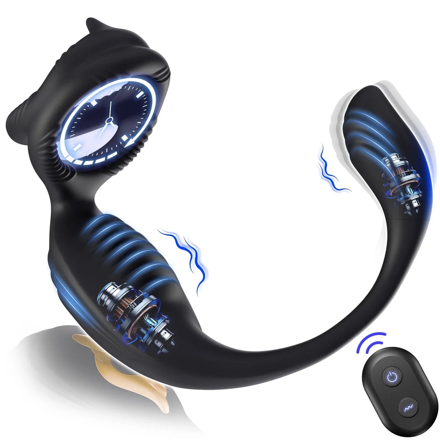 4 in 1 Penisring Prostata Analplug mit 7 Intensive Vibrationsmodi