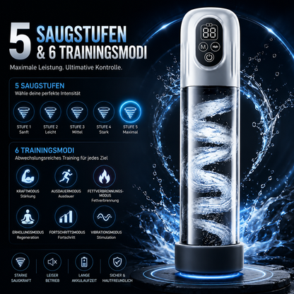 4 IN 1 Elektrische Penispumpe Taschenmuschi Masturbator mit 5 Saugstufen & 6 Trainingsmodi
