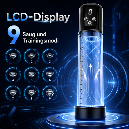 LCD-Display Elektrischer Penispumpe Penisvergrößerung mit 9 Saug und Trainingsmodi