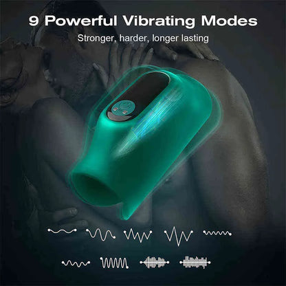 Freihändiger Penistrainer Eichelvibrator Massager Masturbator mit 9 Pulsationsmodi