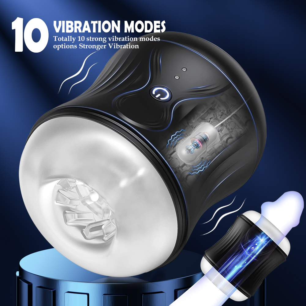 Elektrisch  Masturbieren Taschenmuschi Penistrainer Stroker mit 10 Vibrationmodi